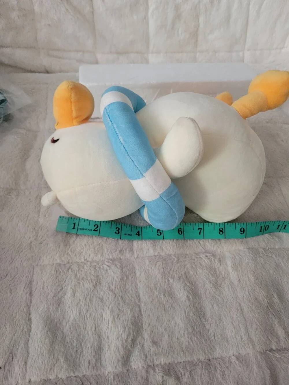 Miniso Plush Yellow Duck with Blue Life Ring Stuffed Animal
